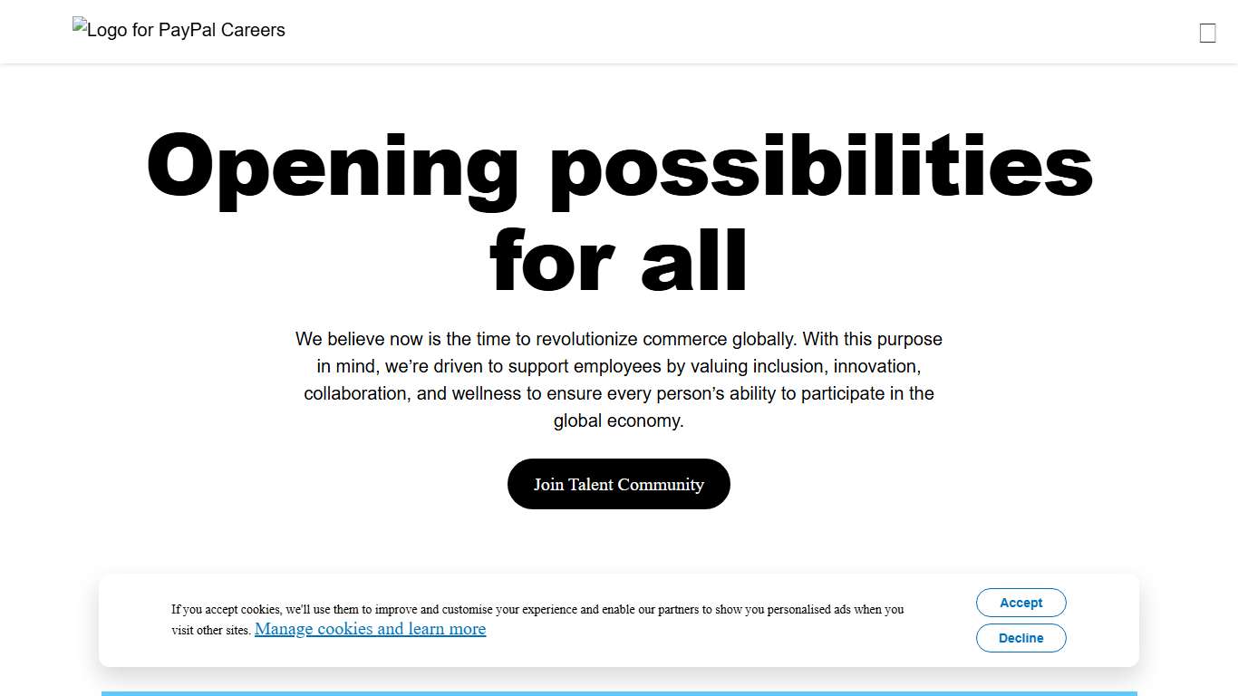 PayPal Careers - Opening Possibilities for all