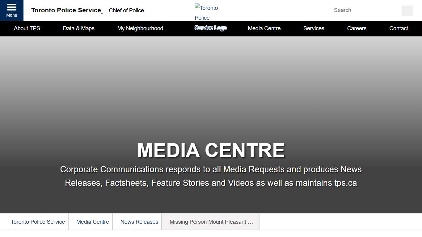 Missing Person, Mount Pleasant Road and St. Clair Avenue East area