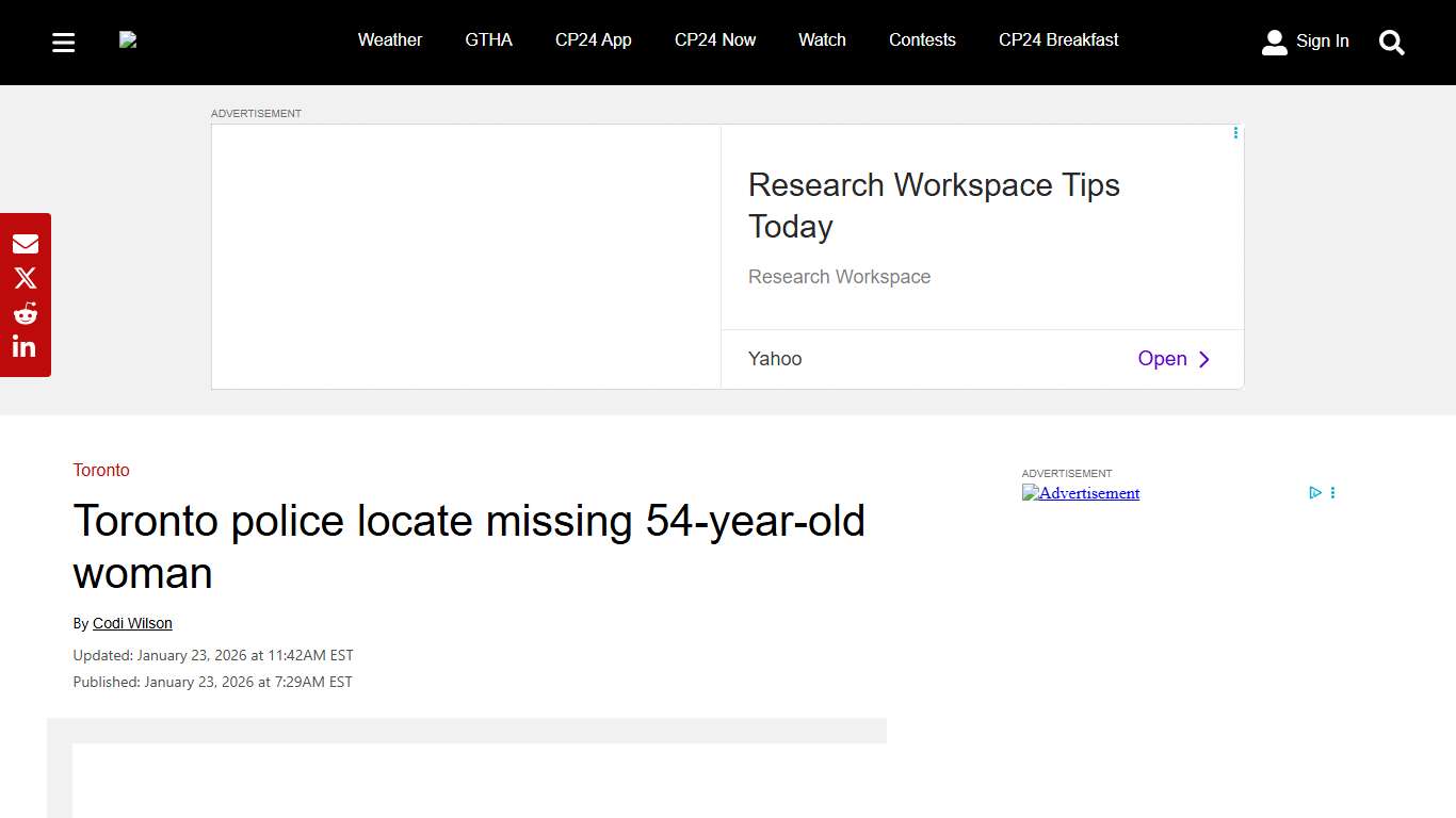 Toronto police find missing 54-year-old